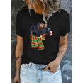 thumbnail image 1 of Festive Black Lab Dog Owner Holiday Party Graphic Unisex T-Shirt, up to Size 5XL, 1 of 2