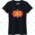 thumbnail image 1 of Festive Black T-Shirt with Bold 'SANTA' Design in Red & Gold, 1 of 5