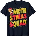thumbnail image 1 of Festive Black T-Shirt with Colorful Graphic & ' Stmas Squad' Text, 1 of 5