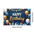 thumbnail image 1 of Festive Blue Theme Happy Birthday Banner Decorative Gold Stars Party Decorations for Celebration Event Indoor Decoration Gift, 1 of 5