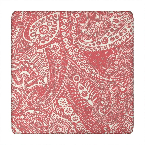 Festive Boho Flowers Table Cover 34x34 Inch Square Tablecloth with Elastic Hem for Parties and Special Events