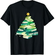 Festive Bookmas Pine Tree Tee: Hilarious Gift for Christmas Reading Enthusiasts