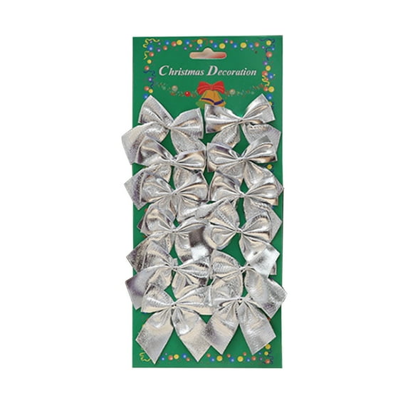 Festive Bowknot Christmas Decor, Mini Handmade Satin Fabric Bows for Wedding Party Decorations,Christmas Tree Ornaments,Cake Decor, Wreath,Tabletop Bouquets Home Decoration Accessories