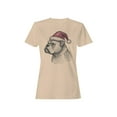 thumbnail image 1 of Festive Bulldog in Santa Hat Women's T-shirt, 1 of 3
