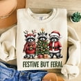thumbnail image 1 of Festive But Feral Raccoon Christmas Sweatshirt – Funny Holiday Sweater, Cute Animal Xmas Crewneck Gift, 1 of 5