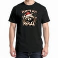 thumbnail image 1 of Festive But Feral Raccoon Christmas T-Shirt – Holiday Animal Humor – Raccoon Lovers Winter Gift, 1 of 5