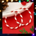 thumbnail image 1 of Festive Candy Cane Hoop Earrings - Reed & White Twisted Enamel Christmas Jewelry, 1 of 5