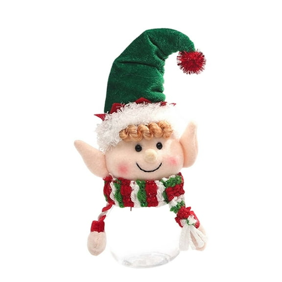 Food Storage Candy Jars with Snowman Santa Lid for Holiday Party Clear Cookie Jar Snack Container for Household Kitchen