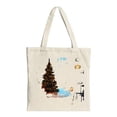 thumbnail image 1 of Festive Canvas Tote Bag with Christmas Tree Reindeer and Musical Notes - Perfect for Parties Travel and Shopping, 1 of 4