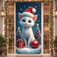 thumbnail image 1 of Festive Cat Holiday Banner for Christmas Decoration, Holiday Party, Kids Celebration, 1 of 9
