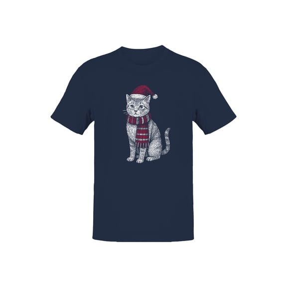 Festive Cat in Santa Hat Art Men's T-shirt