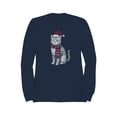thumbnail image 1 of Festive Cat in Santa Hat Art Women's Sweatshirt, 1 of 3