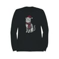 thumbnail image 1 of Festive Cat in Santa Hat Art Women's Sweatshirt, 1 of 3
