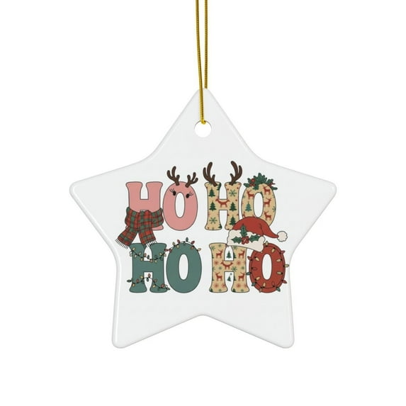 Festive Ceramic Ornaments, Christmas Tree Decorations, Holiday Gift Tags, Home Decor, Seasonal Keepsakes, Ho Ho Ho Design