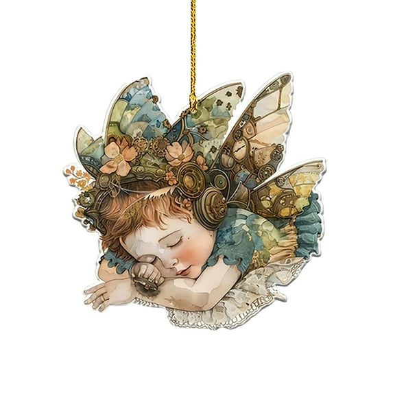 Festive Christmas Angel Hanging Ornaments – Xmas Tree Decorations for Holiday Season – Assorted Xmas Ornament for Home and Party,D
