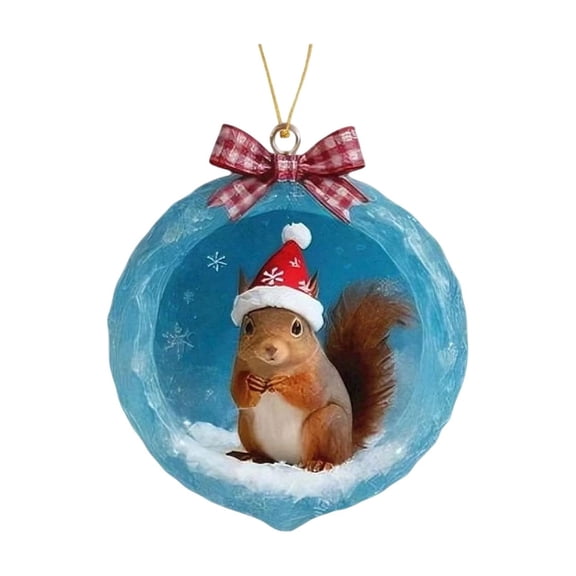 Festive Christmas Animal Cave Decor - Ice Crystal 2D Acrylic Ornaments, Snowflake Accents, Reusable Winter Forest Decor, D