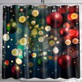 Festive Christmas Balls & Lights Shower Curtain with Bokeh Effect
