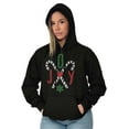 thumbnail image 1 of Festive Christmas Candy Cane Joy Hoodie Sweatshirt Women Brisco Brands S, 1 of 5