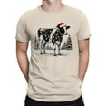 thumbnail image 1 of Festive Christmas Cow Lights T-shirt Men's, 1 of 4