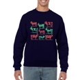 thumbnail image 1 of Festive Christmas Cows Icons Men's Sweatshirt, 1 of 4