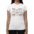 thumbnail image 1 of Festive Christmas Cows Icons Tee T-shirt Women's, 1 of 1