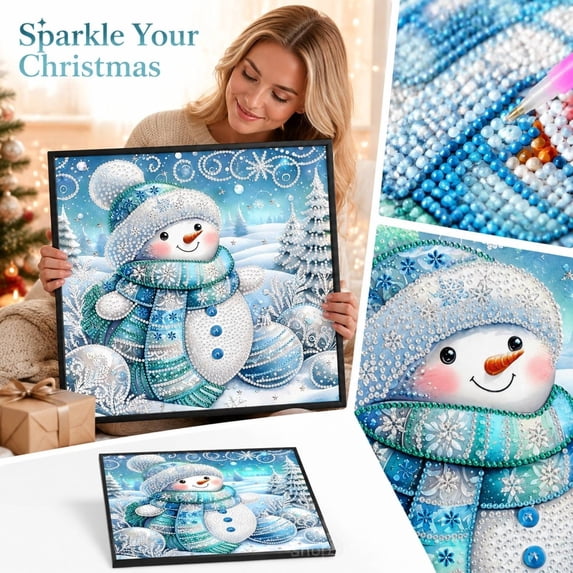 Festive Christmas Decoration Diamond Bead Art Kit, Relaxing Hand‑Making Christmas DIY Set for Adult Crafters, Unique Handcrafted Artwork for Household Indoor Wall Ornament