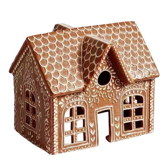 Festive Christmas Desktop Decor Kit Hollow Village Winter Holiday Table Decoration with Warm LED Lights Xmas Gift Choice