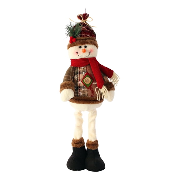 Festive Christmas Dolls & Reindeer Ornaments, Holiday Decoration Figurines for Tree Decor