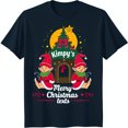 thumbnail image 1 of Festive Christmas Elves T-Shirt Kimpy's House & Tree Design Holiday Cheer, 1 of 5