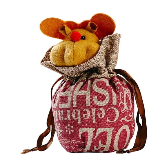 Festive Christmas Eve Gift Packaging Bag with Drawstring, Reusable Durable Polyester Material for Holiday Seals, Decorative Storage, and Creative Gift Wrapping