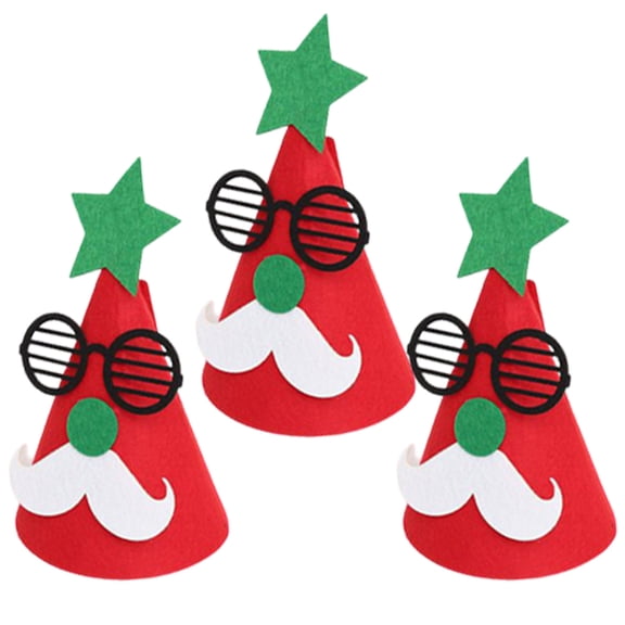 Festive Christmas Felt Hat Decoration;Comfortable Sequin Santa Cap for Kids;Elegant Holiday Cone Decoration Hat;Attractive Cartoon Christmas Party Supplies