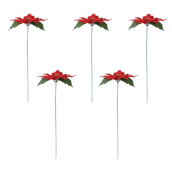Festive Christmas Flannel Bouquet Simulation Flower Poinsettia for Holiday Home Decor, Lush Adjustable Branches, Versatile Wreaths, Centerpieces, and Seasonal Decorations