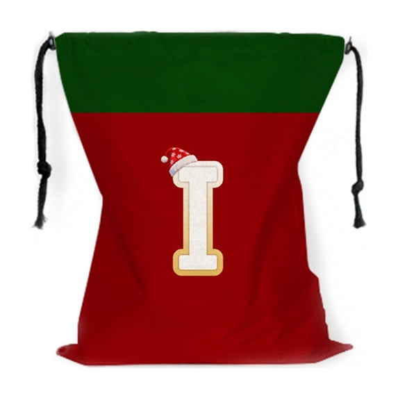IPEWLEX Festive Christmas Drawstring Gift Bag Reusable Holiday Decoration 1-Pack