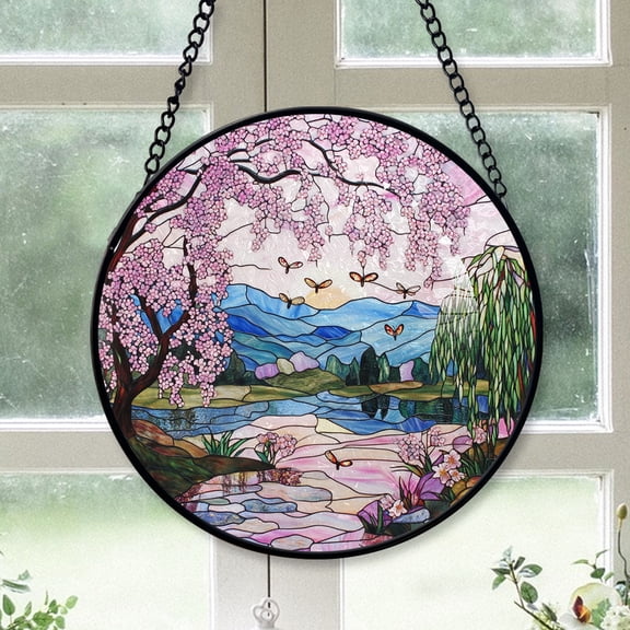 Festive Christmas Gift - Japanese Serenity Dragonfly Stained Glass Hanging Ornament - Silver & Gold Christmas Tree Decor, Holiday Gift for Family & Friends, Collectible 2025