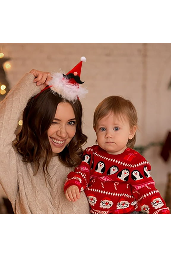 Christmas Headbands Xmas Hair Hoop Red Santa Hat Hairband Party Hair Accessories for Women and Girls - Festive Accessory for Holiday Celebrations