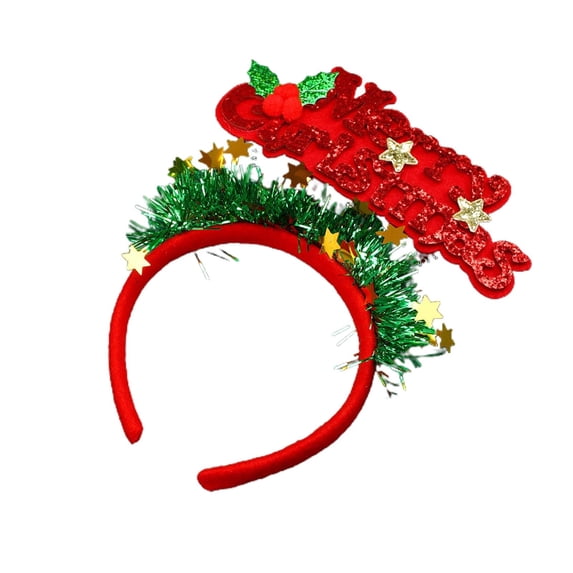 Festive Christmas Headbands Sparkly Green Glitter Hair Holiday Party Headwear Hair Accessories for Women Girls