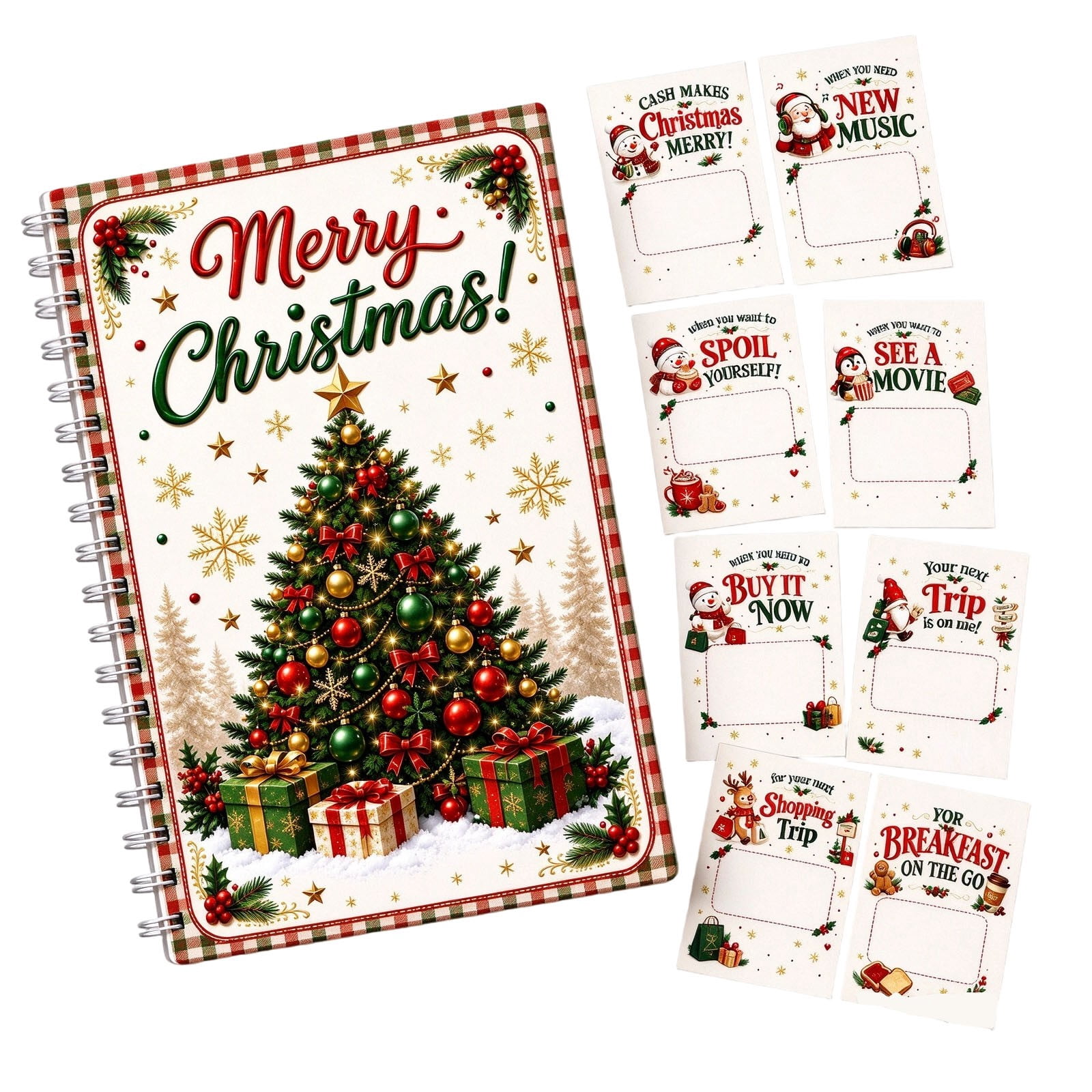 Festive Christmas Journal, Spiral Bound Holiday Notebook, Wire Planner ...