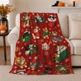 thumbnail image 1 of Festive Christmas Kitten Party Scene Elves Presents Red, Playful Pet Portrait Pattern, Warm Flannel Blanket for Living Room and Bedroom, Cat Lovers Christmas Gift, Pet Lover Home Decor, 1 of 9