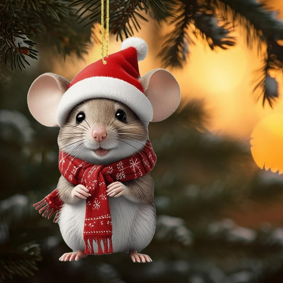 Festive Christmas Mouse Decorations, Cute Mouse Ornaments for Christmas Trees, Home, Car, Unique Christmas Gifts, Whimsical Holiday Decor for Mouse Lovers