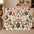 thumbnail image 1 of Festive Christmas Ornaments Snowflakes Christmas, Festive Holiday Scene, Warm Flannel Blanket for Living Room and Family Room, Art Lovers Christmas Gift, Festive Home Decor, 1 of 9
