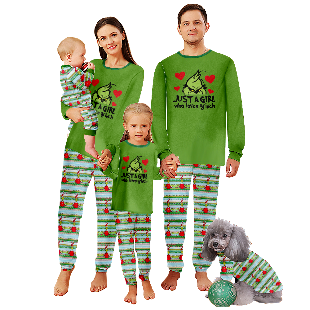 Festive Christmas Pajama Sets Grinch Family Christmas PJs Matching Sets