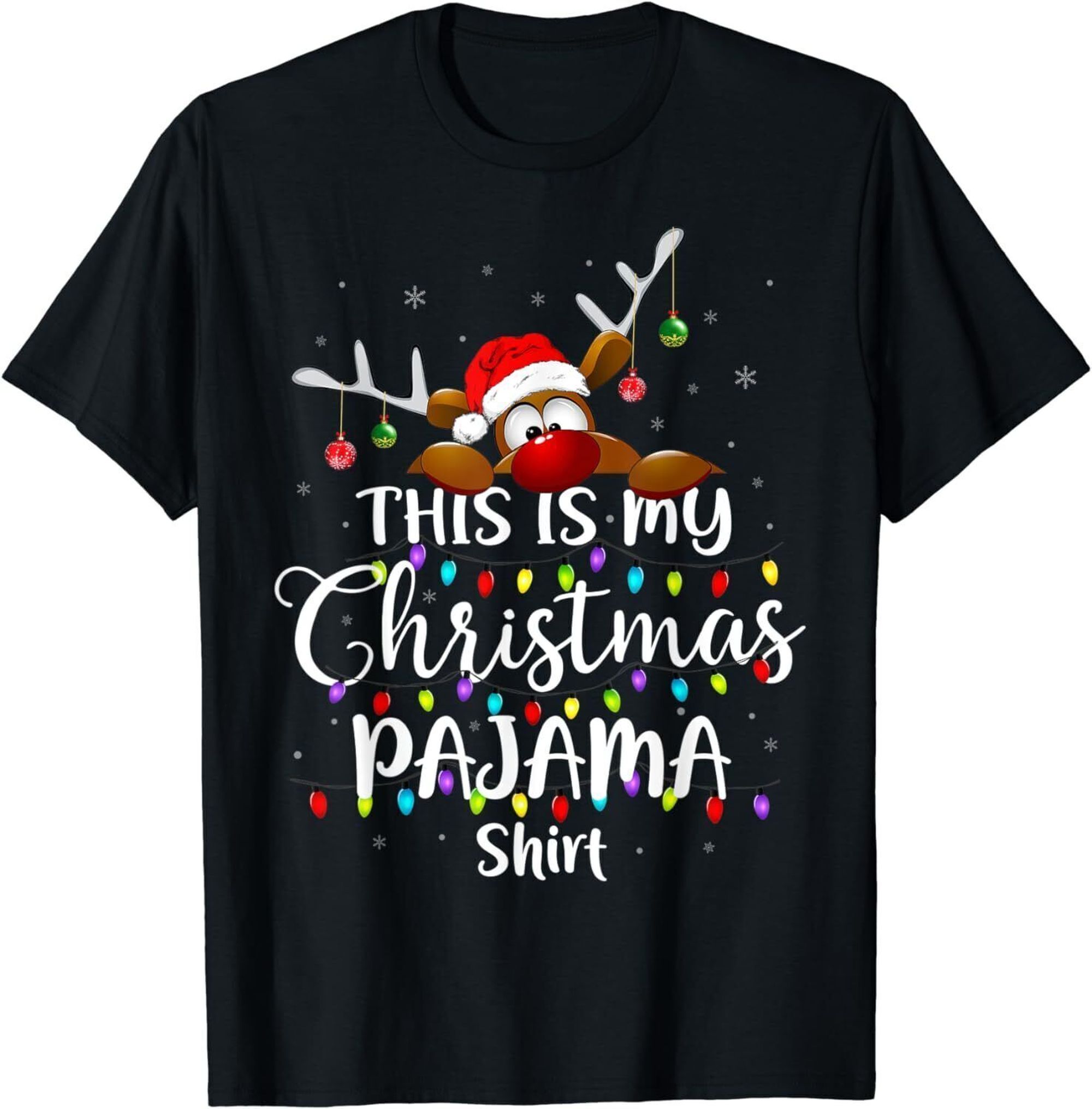 Festive Christmas Pajama Shirt with Hilarious Xmas Lights Design ...
