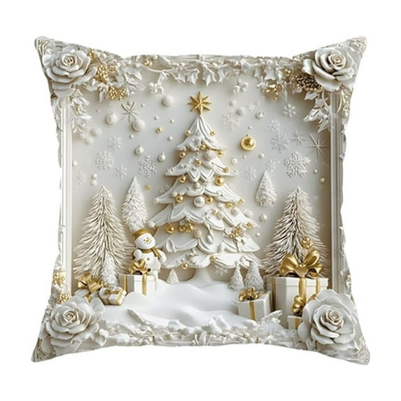 Festive Christmas Pillowcases, Soft Breathable Fabric with Snowflake and Reindeer Patterns, Durable and Colorfast, for Bedroom and Living Room Holiday Decor