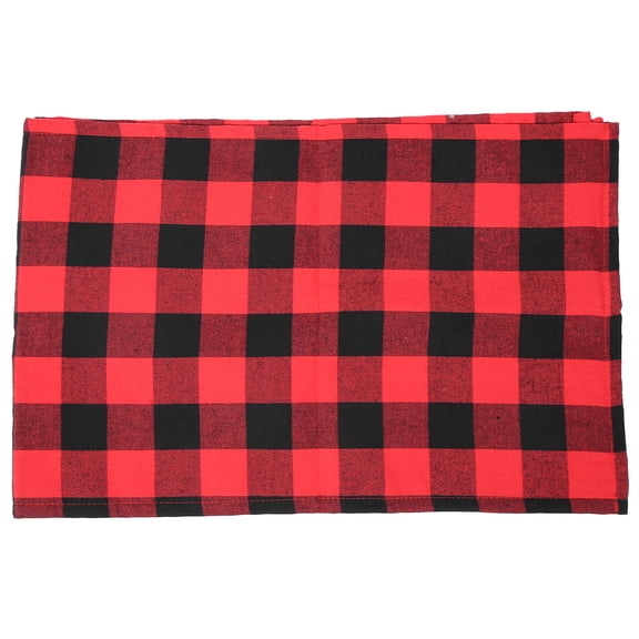 Festive Christmas Plaid Table Runner Elegant Red and Black Checker Pattern Tablecloth for Holiday Party Home Table Dining Decoration, 82.7 x 13.8 inches / 210 x 35 cm