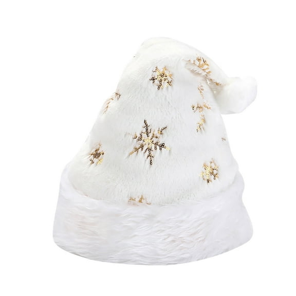 Festive Christmas Santa Bucket Hat Featuring Elegant Gold Silver Sequins And Detailed Snowflake Embroidery Design For Holiday Enthusiasts
