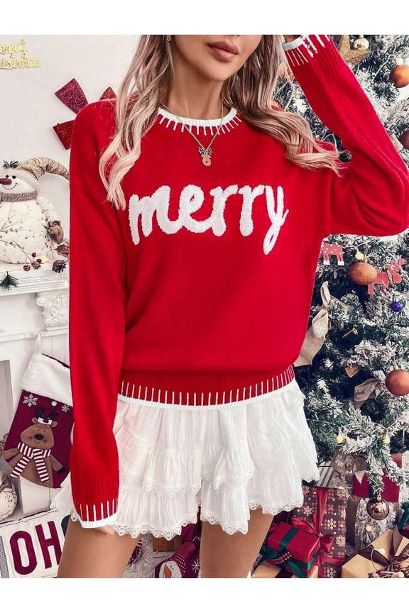 Festive Christmas Sweater (M, Red)