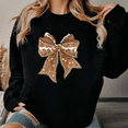 thumbnail image 1 of Festive Christmas Sweatshirt Women’s Gingerbread Bow Design, 1 of 4