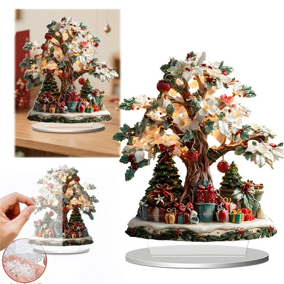 Festive Christmas Tabletop Decor, Acrylic Holiday Home Accents, Merry Themed Display Pieces, Seasonal Decorative Centerpiece, Dining Table Arrangement, Winter Festival Ornaments