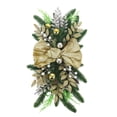 thumbnail image 1 of Festive Christmas Teardrop Swag with Golden Bow, Pine Branches, Metallic Ornaments, Ideal for Staircase, Mantel, Front Door and Holiday Season Home Decor - Gold,17.71inch, 1 of 8