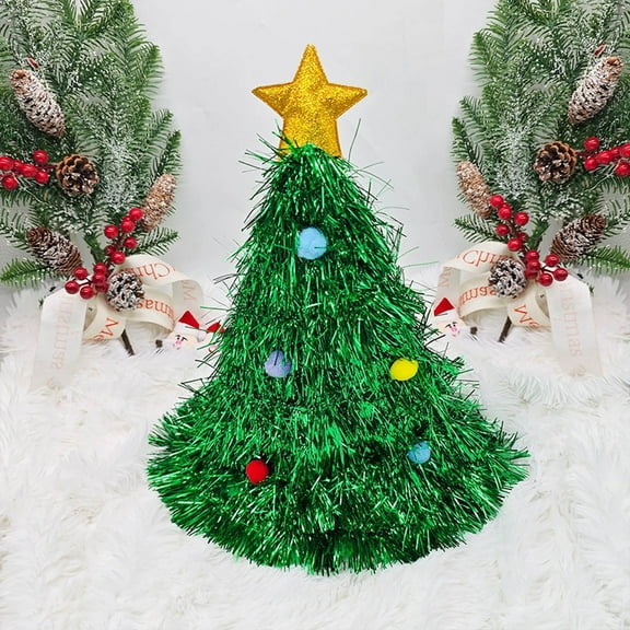 Festive Christmas Tree Hat Novelty Headwear for Holiday Parties and Celebrations